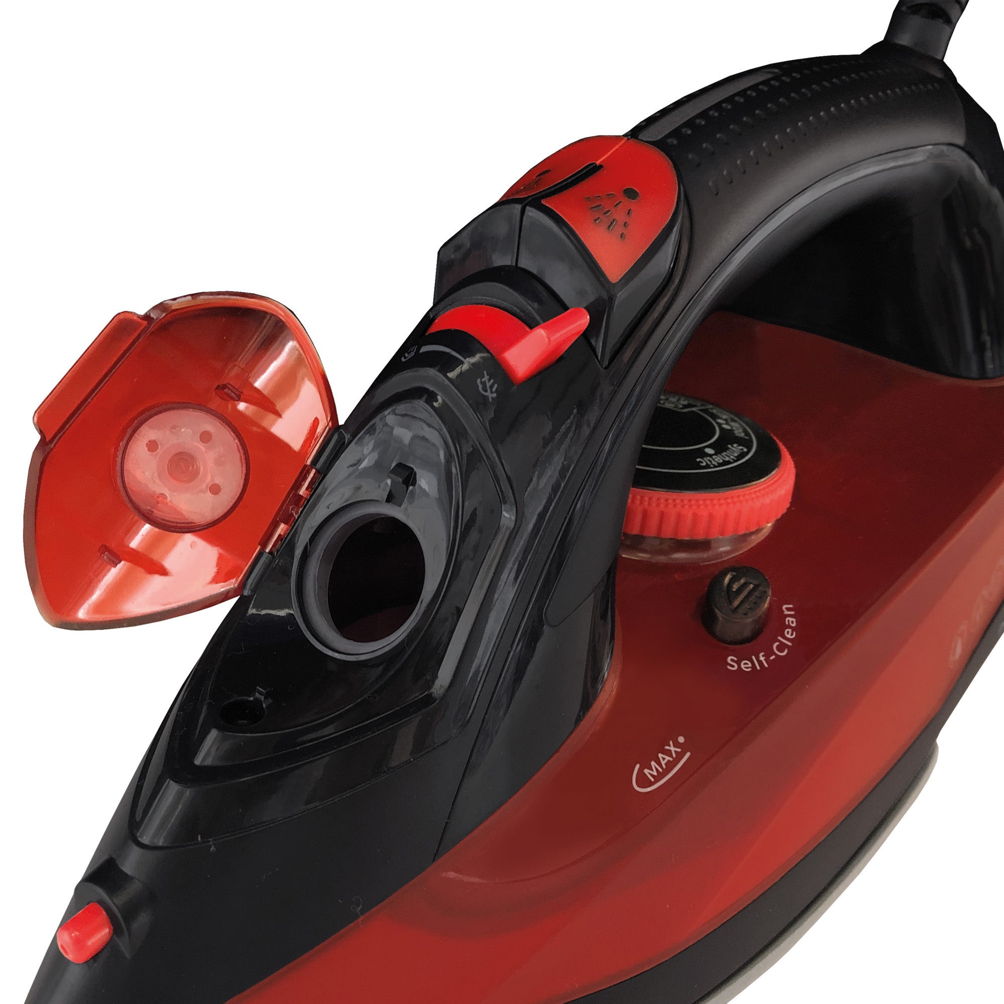 PowerSteam Steam Iron, 2600W, Red/Black