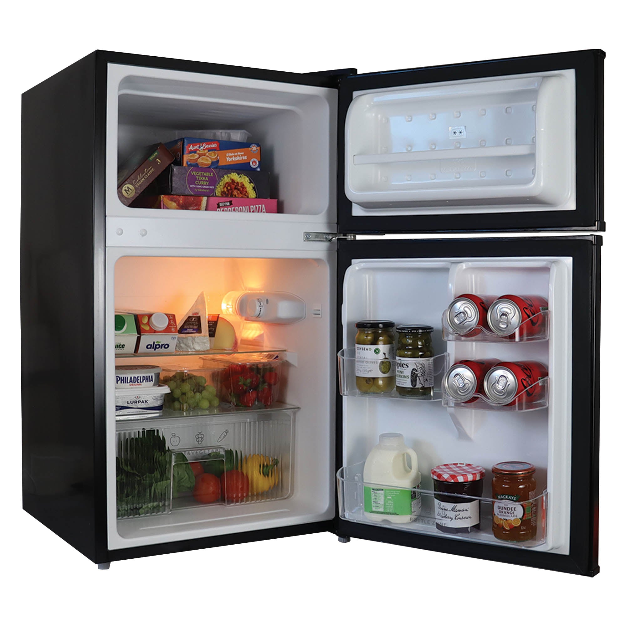 Under Counter Fridge Freezer, 87 Litre, Black