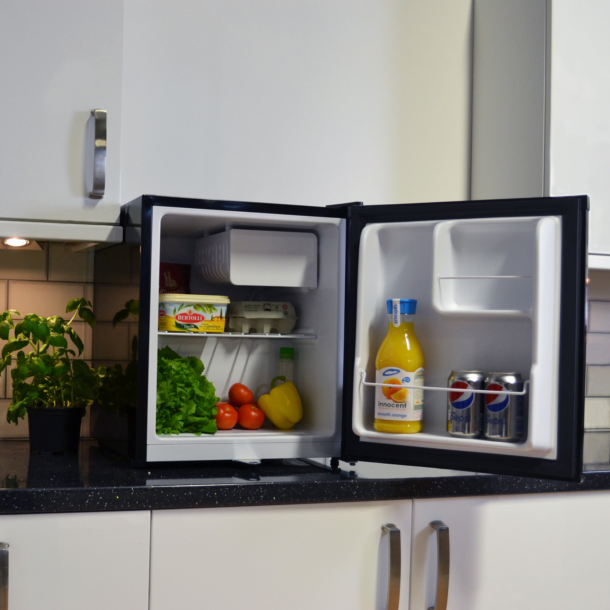 Table Top Fridge with Lockable Door, 41 Litre, Black