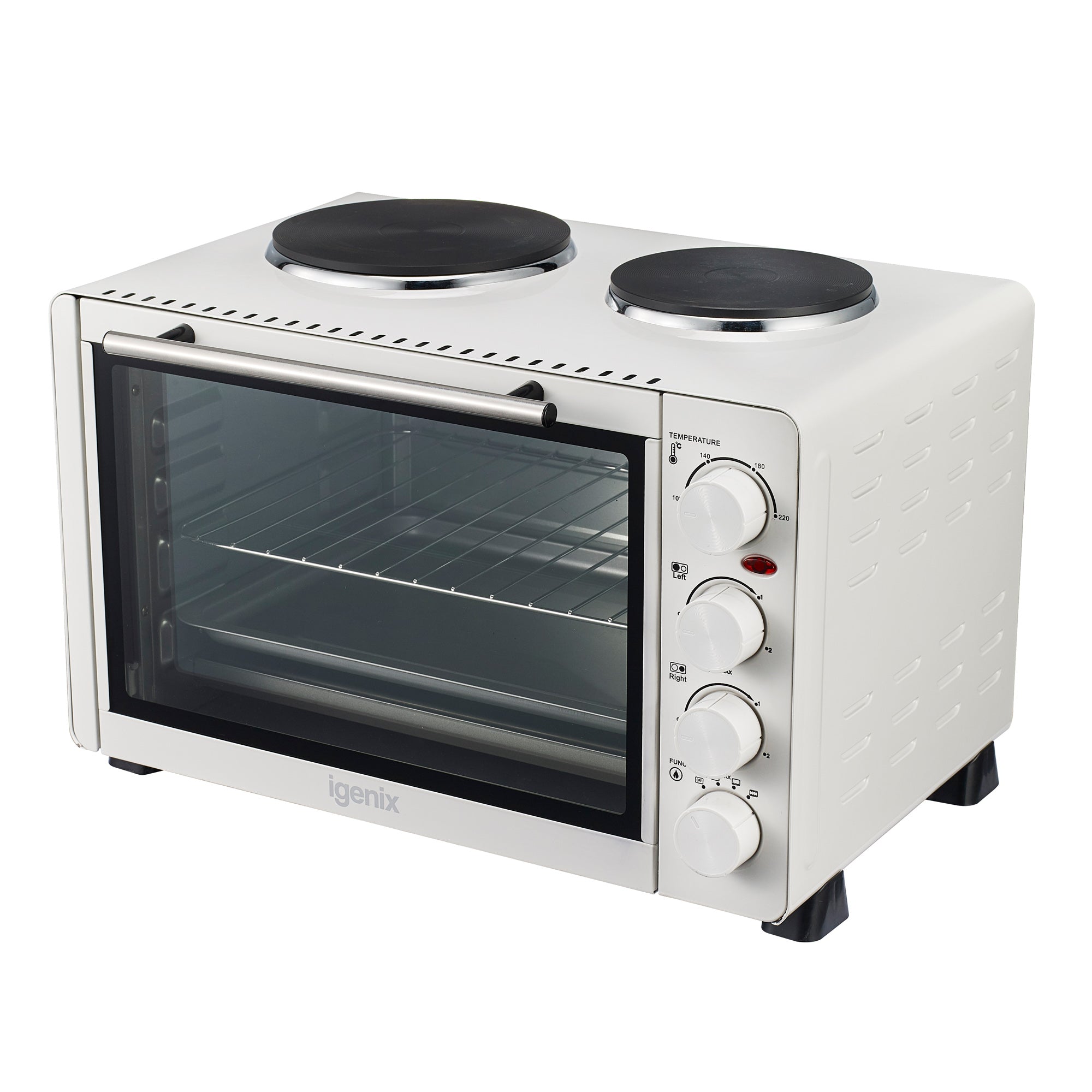 Electric Mini Oven with Hotplate Hobs, 30 Litres