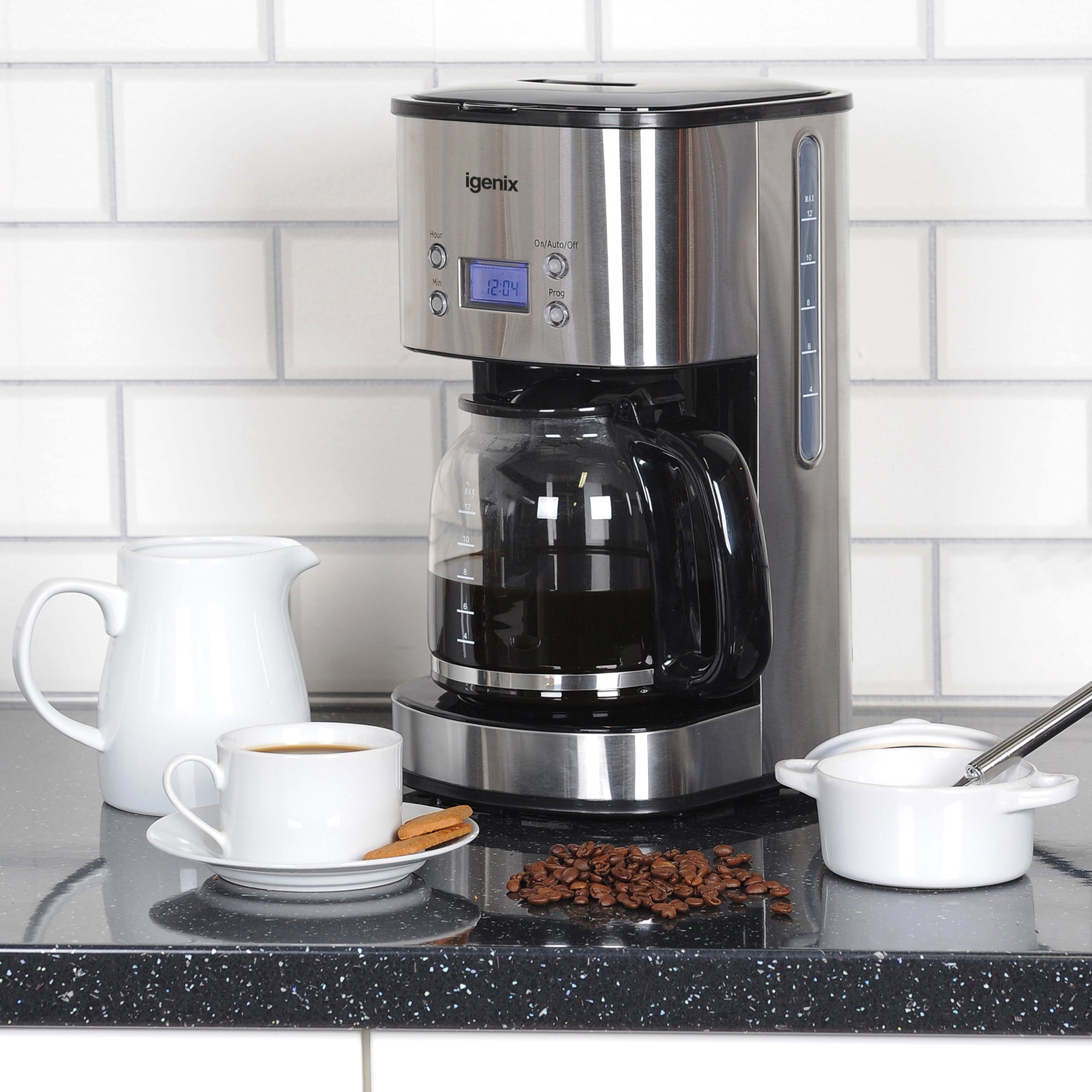 Digital Filter Coffee Machine, 24 Hour Timer, Stainless Steel