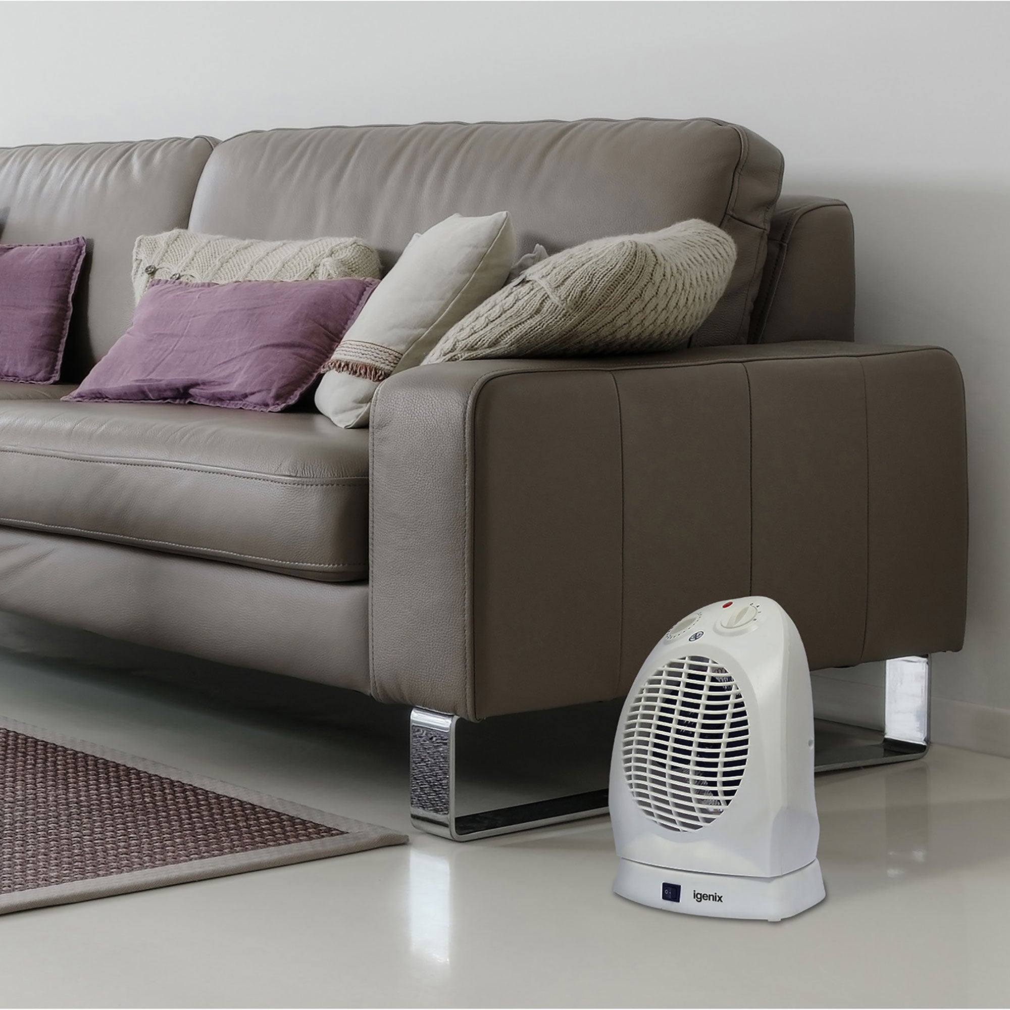 Oscillating Fan Heater, 2 Heat Settings, 2000W, White