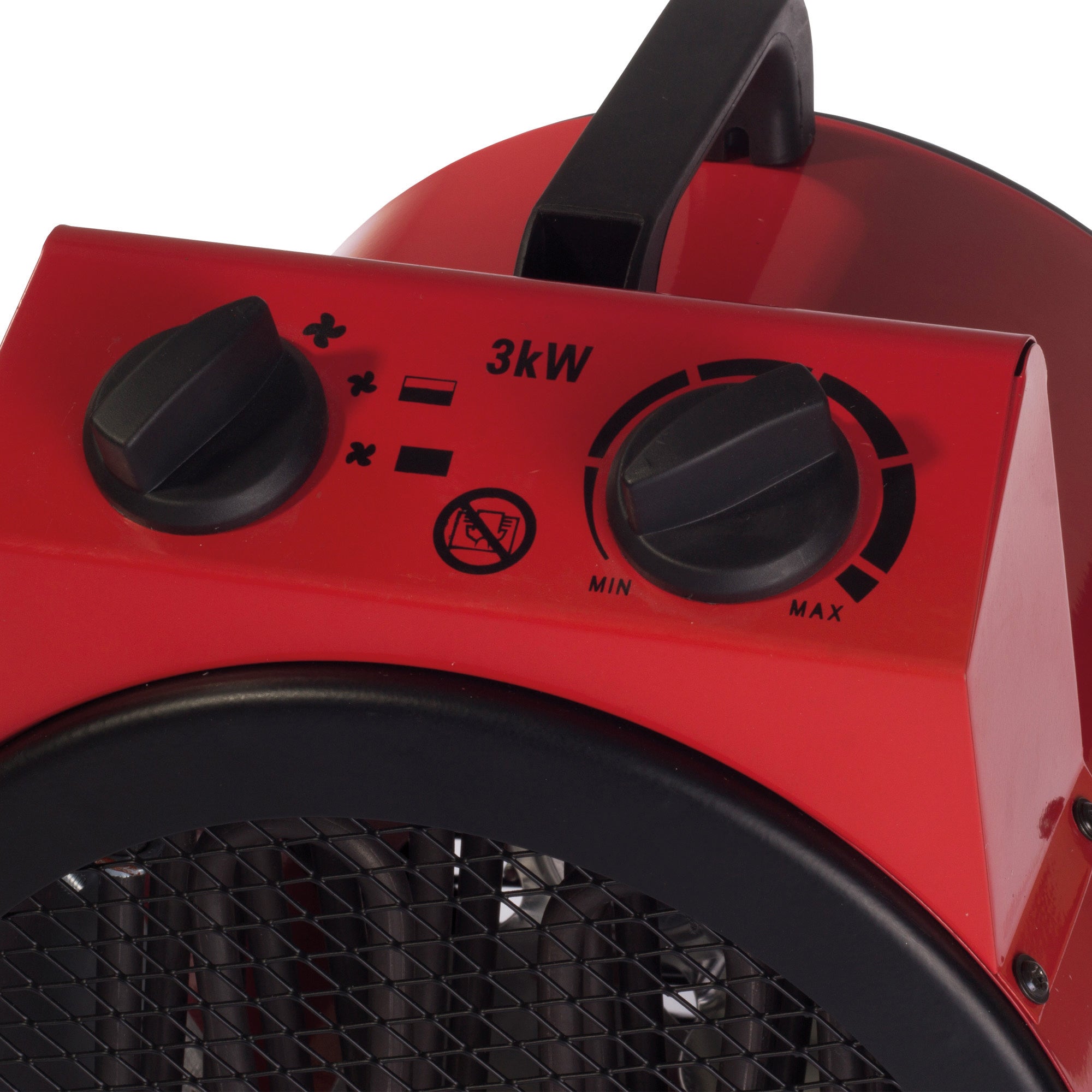 Commercial Drum Fan Heater, 2 Heat Settings, 3000W, Red
