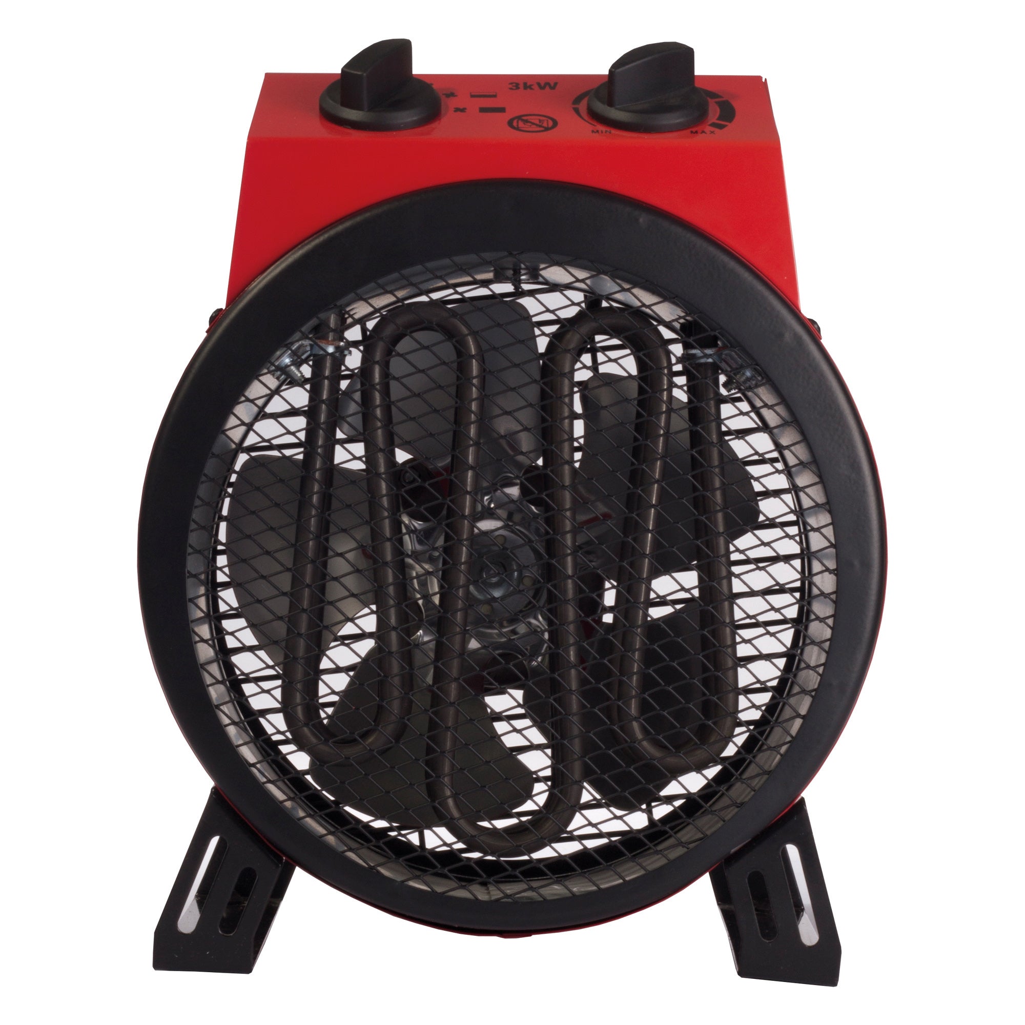 Commercial Drum Fan Heater, 2 Heat Settings, 3000W, Red