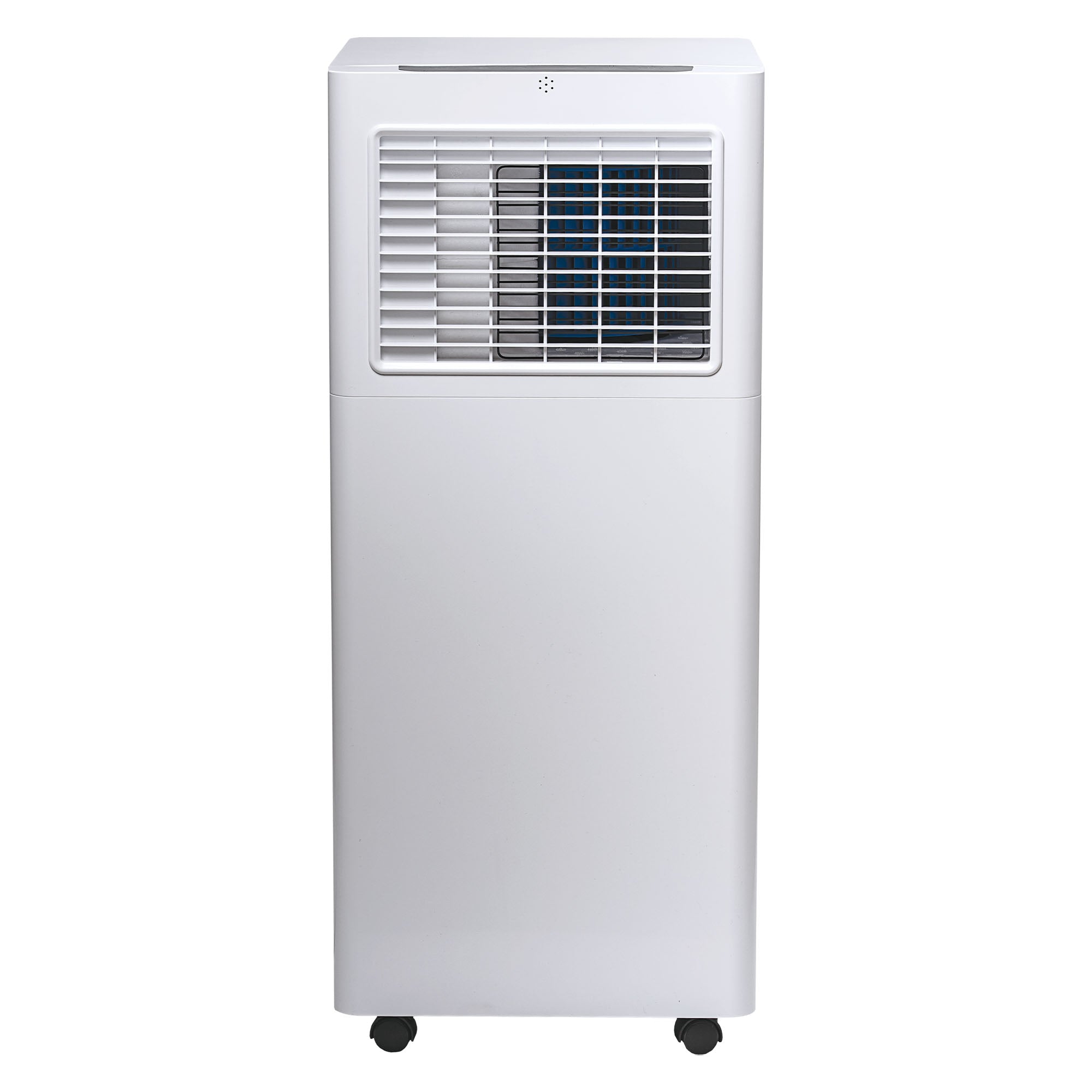 The Igenix 3-in-1 Portable Air Conditioner, Cooling, Fan & Dehumidifier (9000 BTU), features a front air vent, black grille, and four small wheels at the base, shown against a plain background.