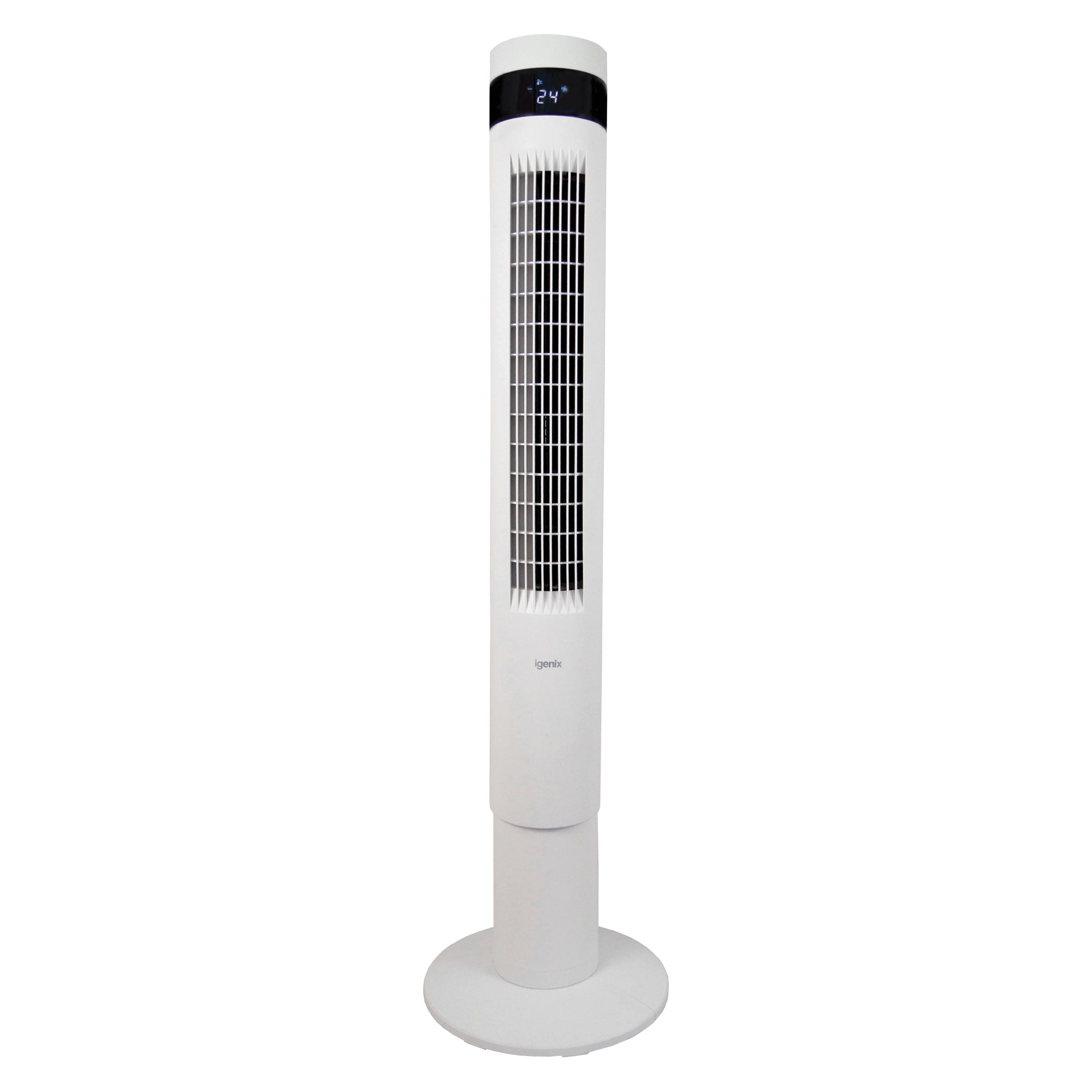 43 Inch Digital Tower Fan, 3 Speed Settings, White