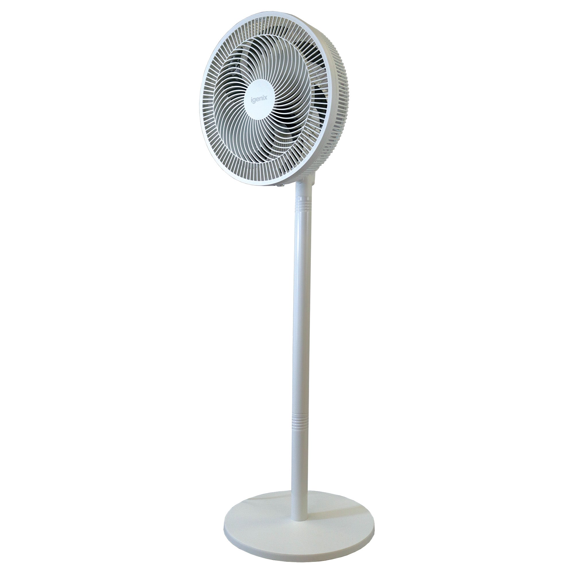 12 Inch Pedestal Fan, 7 Blades, 3 Speeds, White