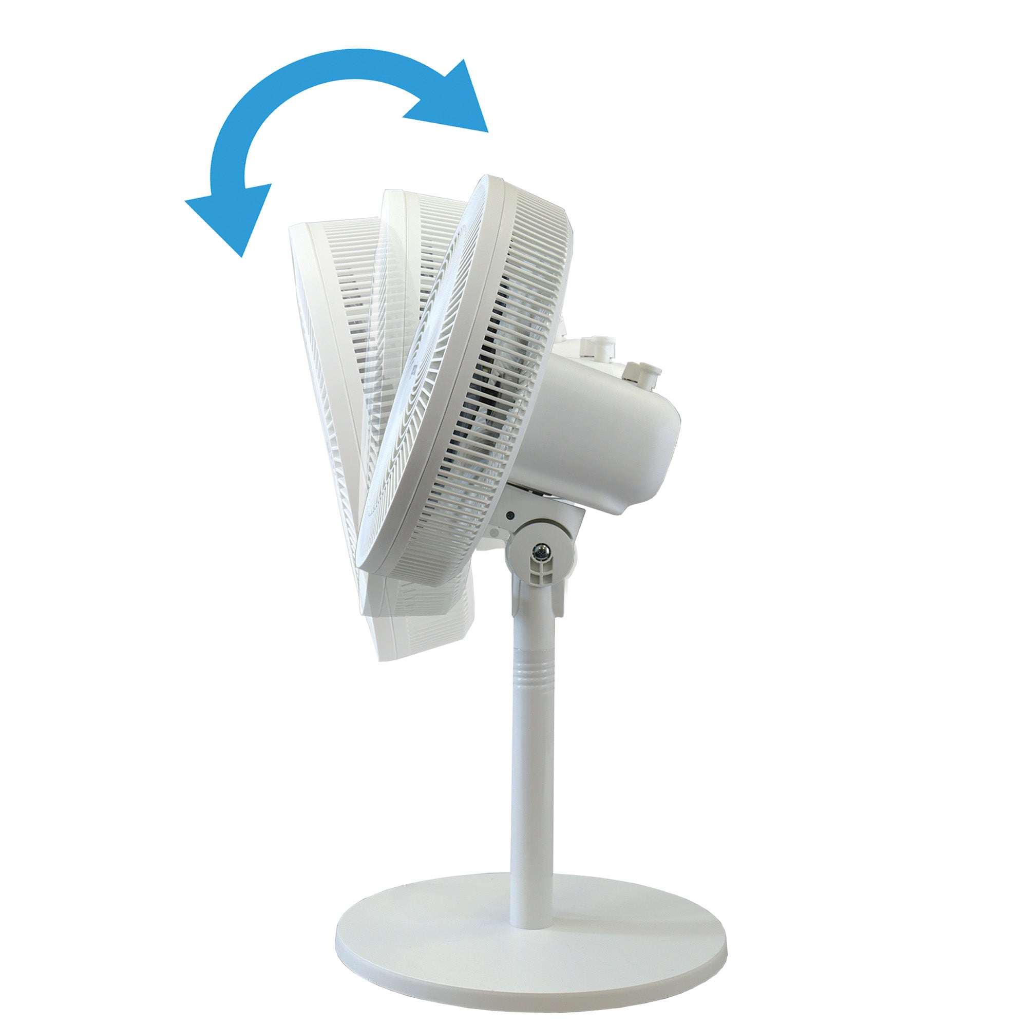 12 Inch Pedestal Fan, 7 Blades, 3 Speeds, White
