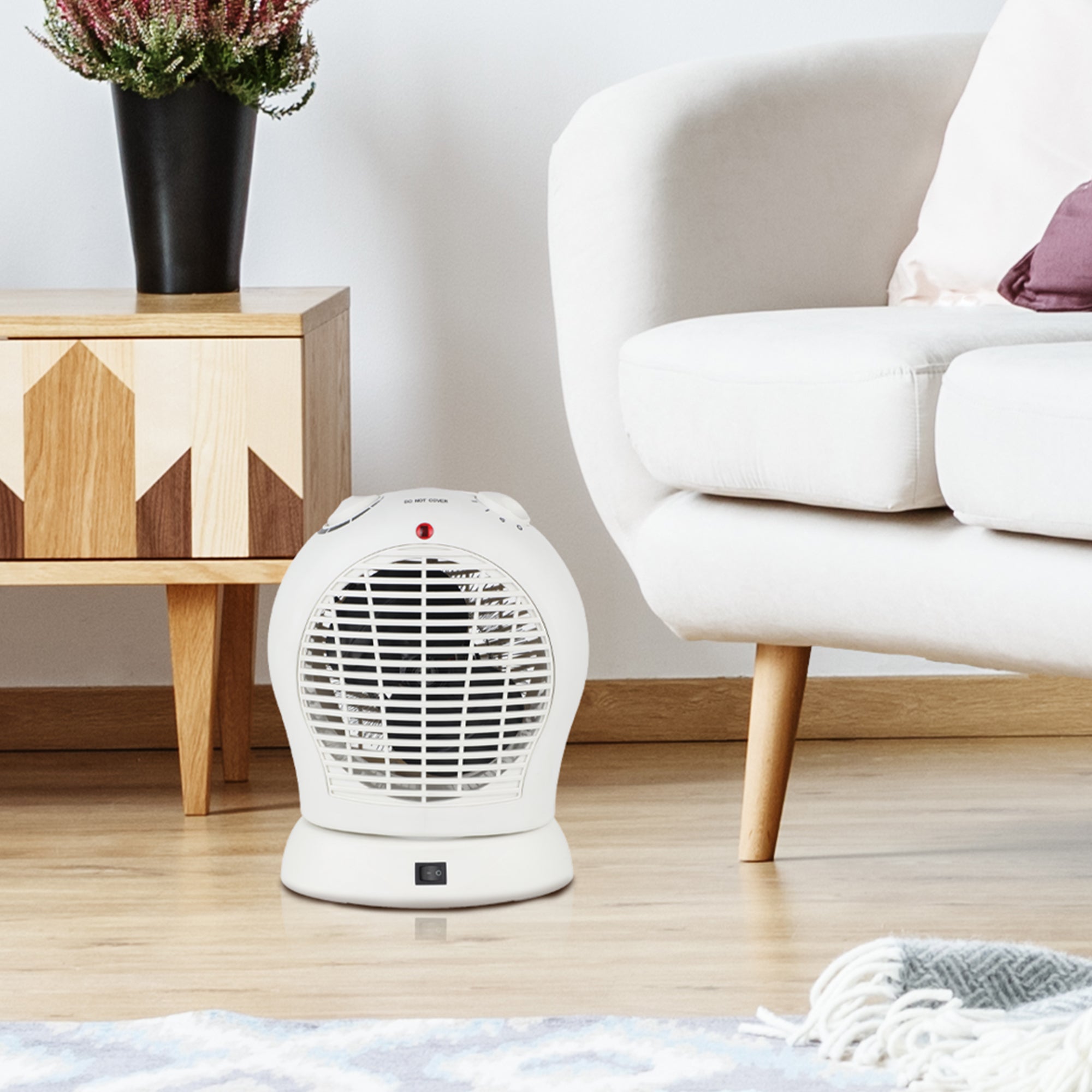 Igenix IGHF03051W Oscillating Fan Heater, 2 Heat Settings, 2000W, Whit