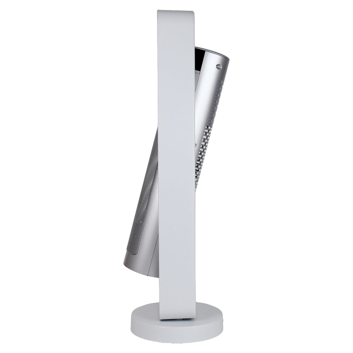 Igenix 2200W Bi-Directional Tower Fan Heater, a white tower heater with a central oscillating ceramic heating element mounted on a circular base.