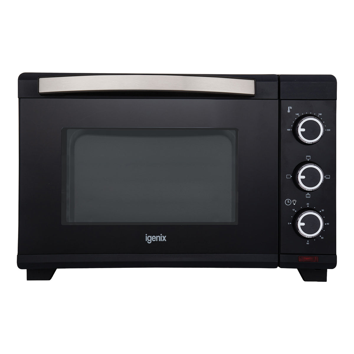 Black Igenix 25L Mini Oven with a glass door and three control dials on the right side.