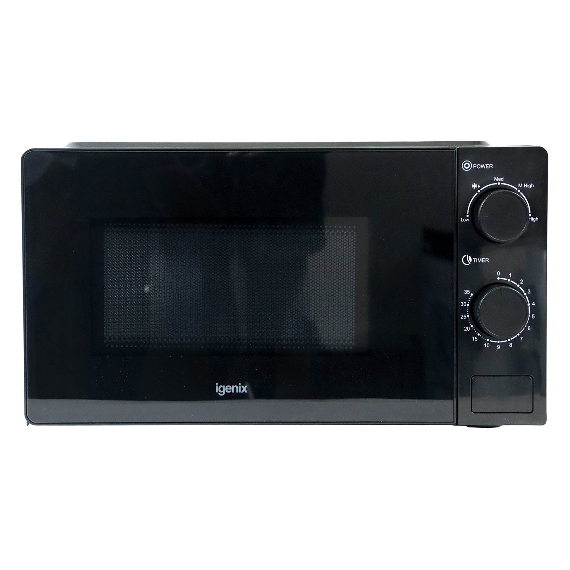 Manual Microwave, 700 W, 20 Litre, 35 Minute Timer, Black, Igenix IGMS02071B