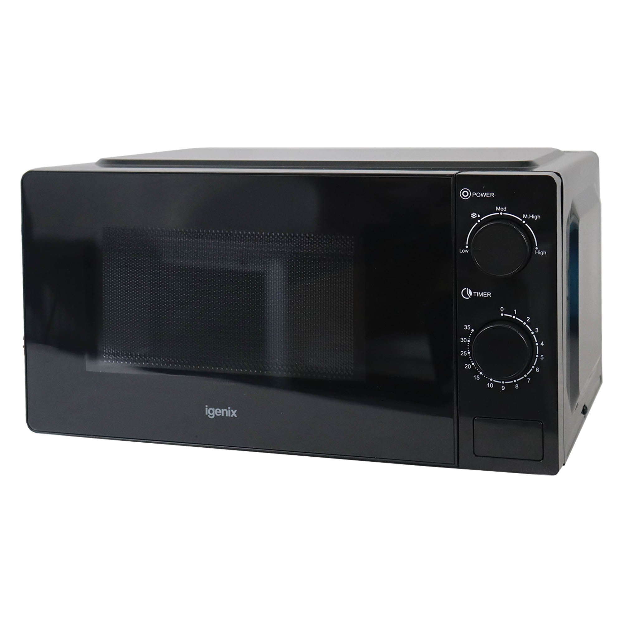 Manual Microwave, 700 W, 20 Litre, 35 Minute Timer, Black, Igenix IGMS02071B