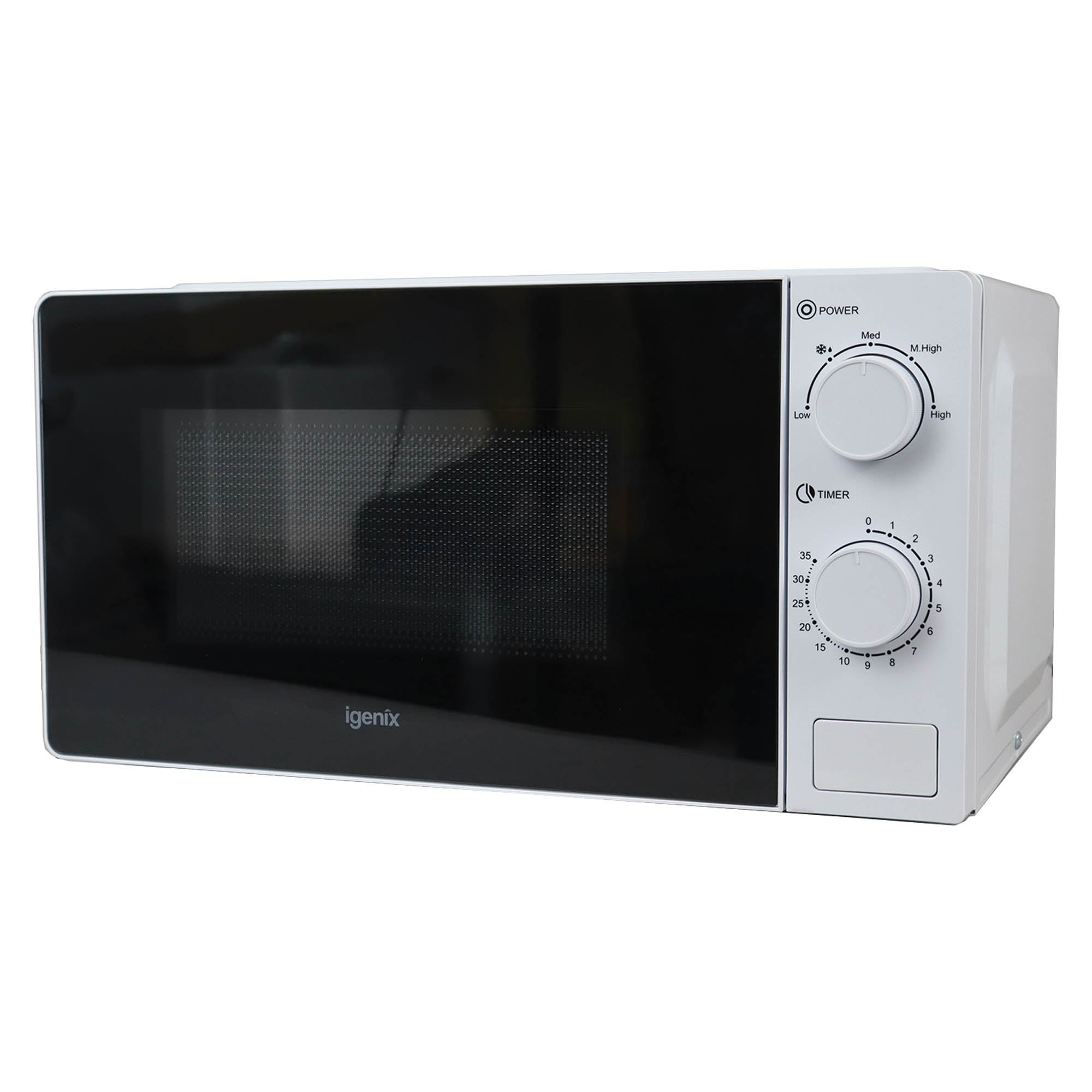Manual Microwave, 700 W, 20 Litre, 35 Minute Timer, White, Igenix IGMS02071W